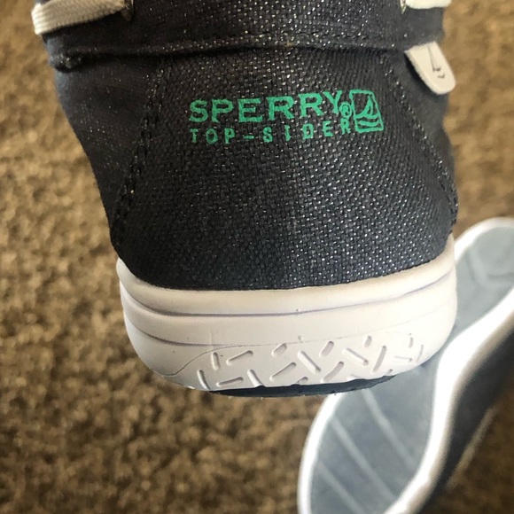 Sperry Top Sider Shoresider Sparkle Blue Boat Shoe Soze 5.5 kids New NWOT SlipOn - Picture 4 of 7